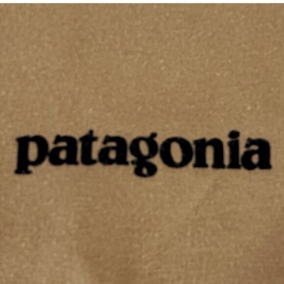 Patagonia Mens SZ L Tan P-6 Logo Responsibili-Tee Organic Cotton Crew Neck Shirt - Picture 9 of 14